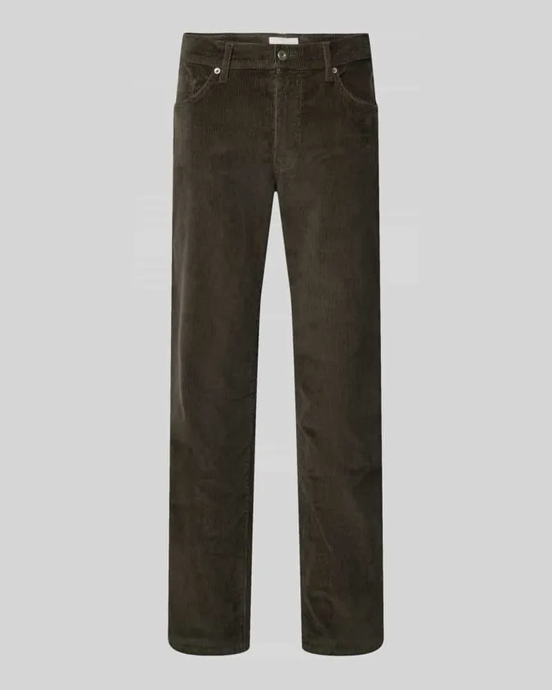 Brax Straight Fit Cordhose aus Baumwoll-Mix Modell 'Mythos Flex Cord Oliv