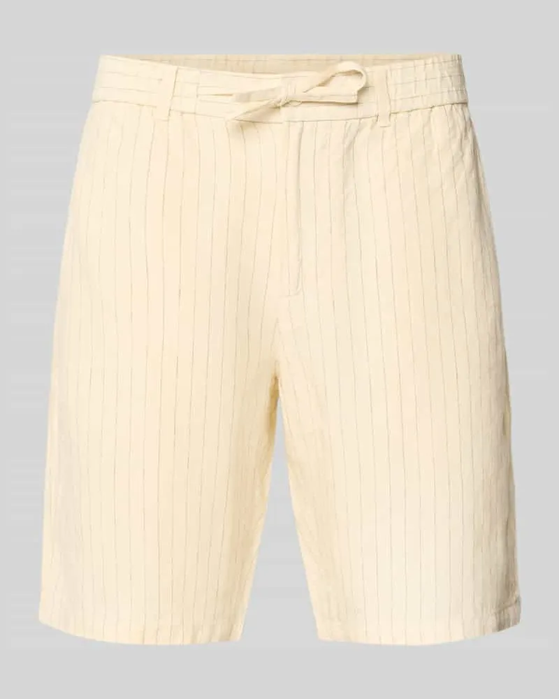 Gant Straight Fit Leinenshorts mit Gesäßtaschen Offwhite