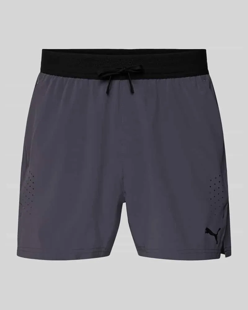Puma Regular Fit Shorts mit Logo-Print Graphit