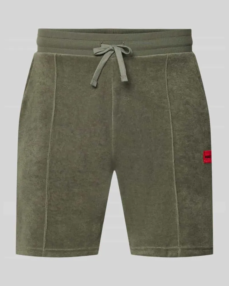 HUGO BOSS Regular Fit Sweatshorts aus Baumwoll-Mix Modell 'TERRANCE Khaki
