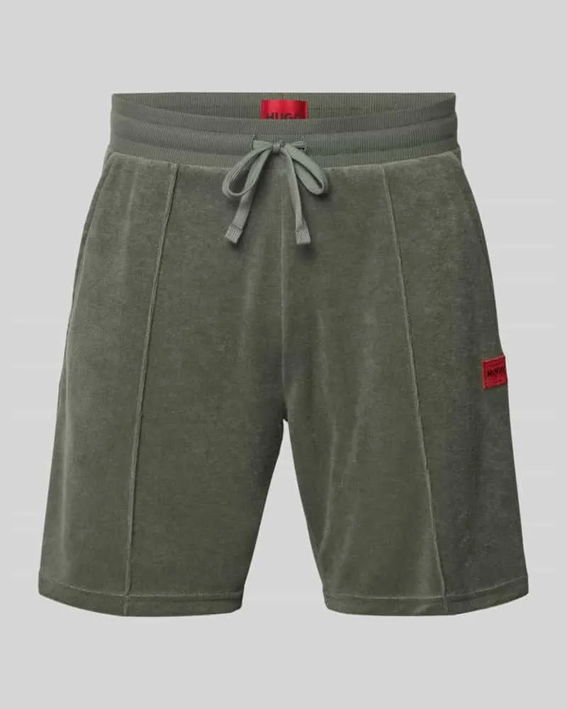 HUGO BOSS Regular Fit Sweatshorts aus Baumwoll-Mix Modell 'TERRANCE Khaki