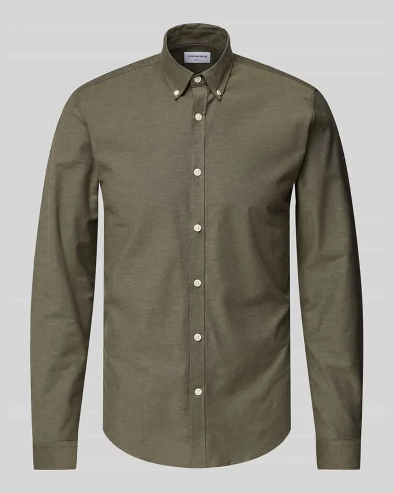 Lindbergh Slim Fit Freizeithemd mit Knopfleiste Modell 'Oxford 