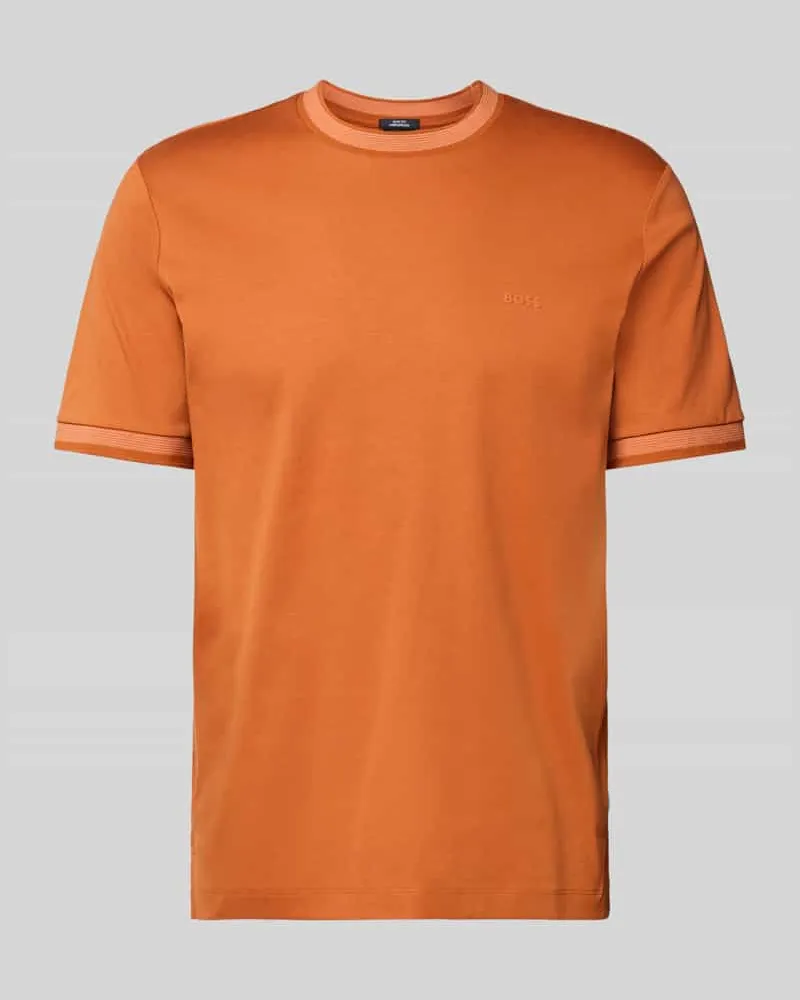 HUGO BOSS Slim Fit T-Shirt aus reiner Baumwolle Modell 'TESSLER Orange