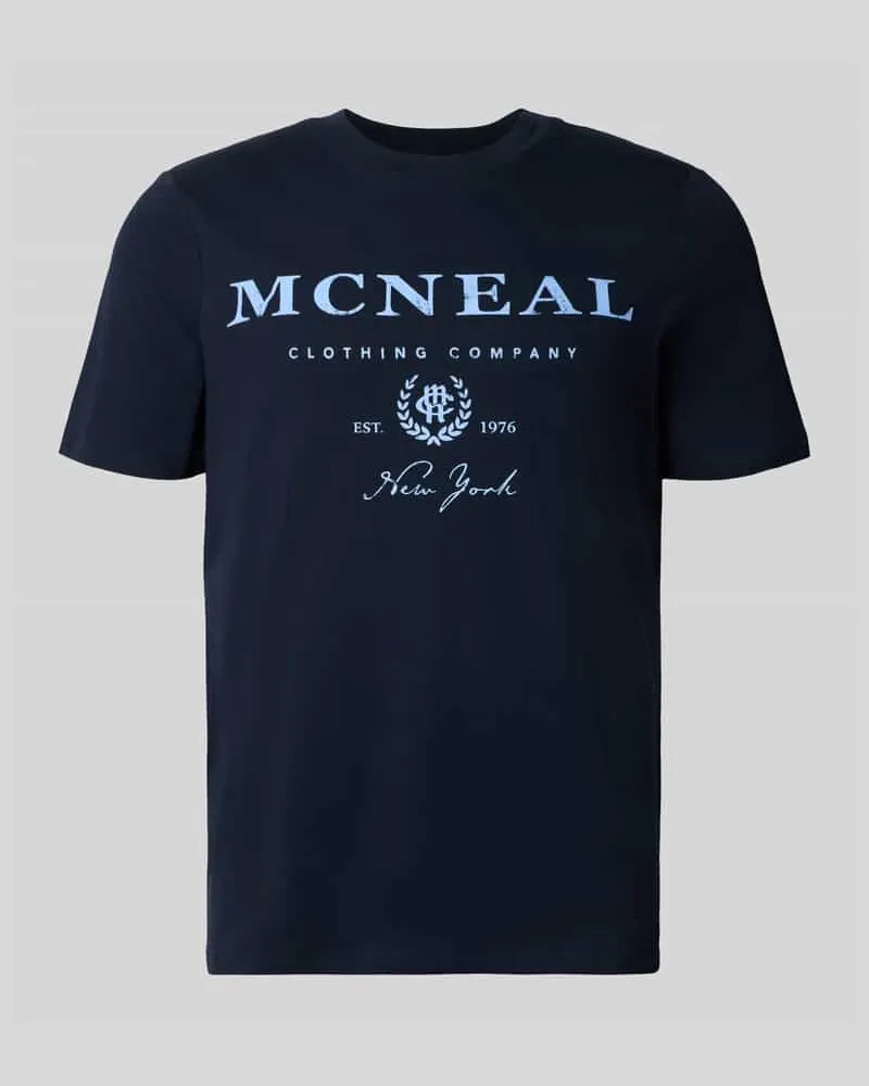 McNeal T-Shirt mit Label-Print und Rundhalsausschnitt Dunkelblau