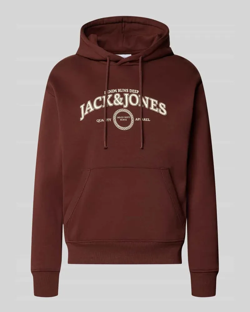 Jack & Jones Hoodie mit Logo-Print Schoko