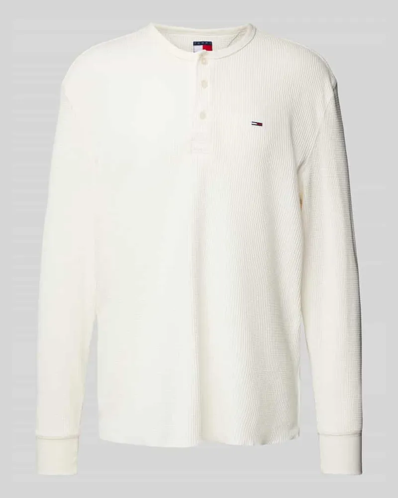 Tommy Hilfiger Regular Fit Longsleeve mit Logo-Stitching Modell 'HENLEY 