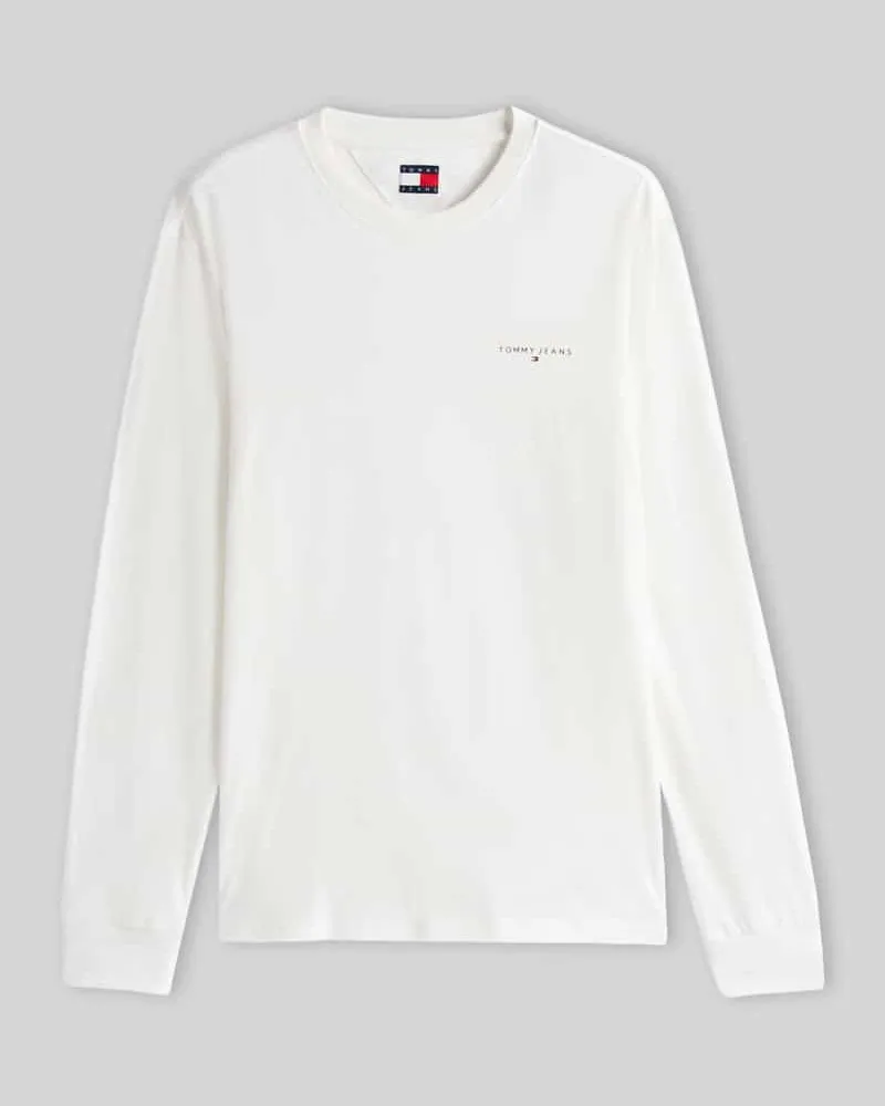 Tommy Hilfiger Slim Fit Langarmshirt aus reiner Baumwolle Offwhite