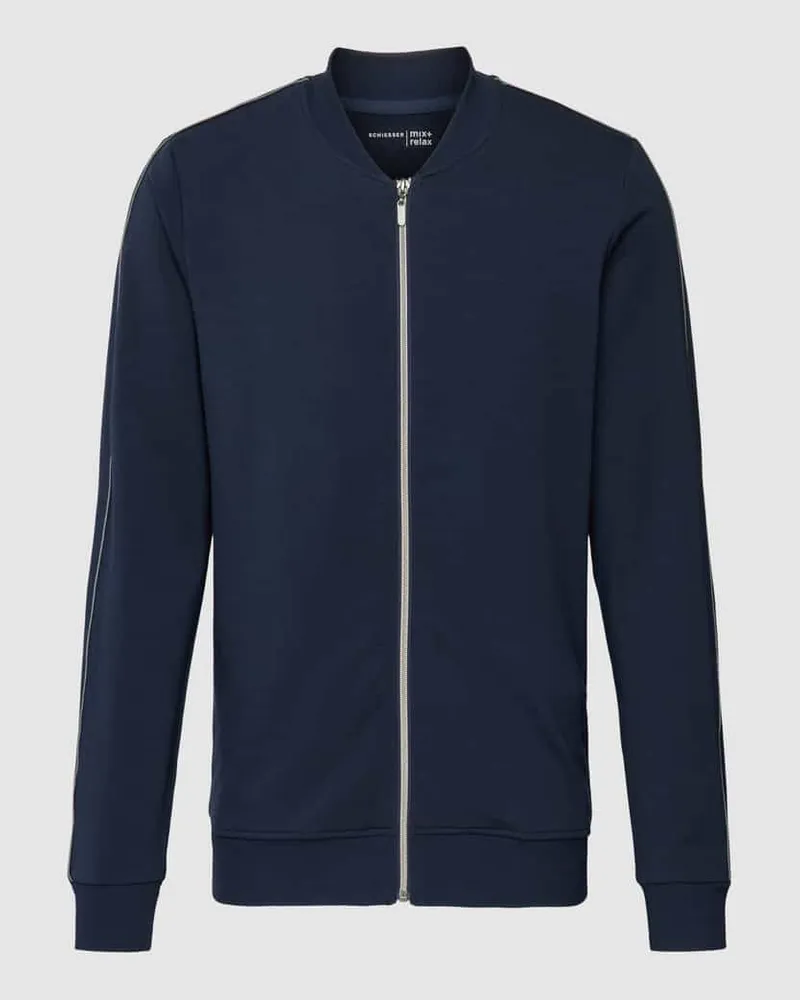 Schiesser Relaxed Fit Sweatjacke mit Reißverschluss Dunkelblau