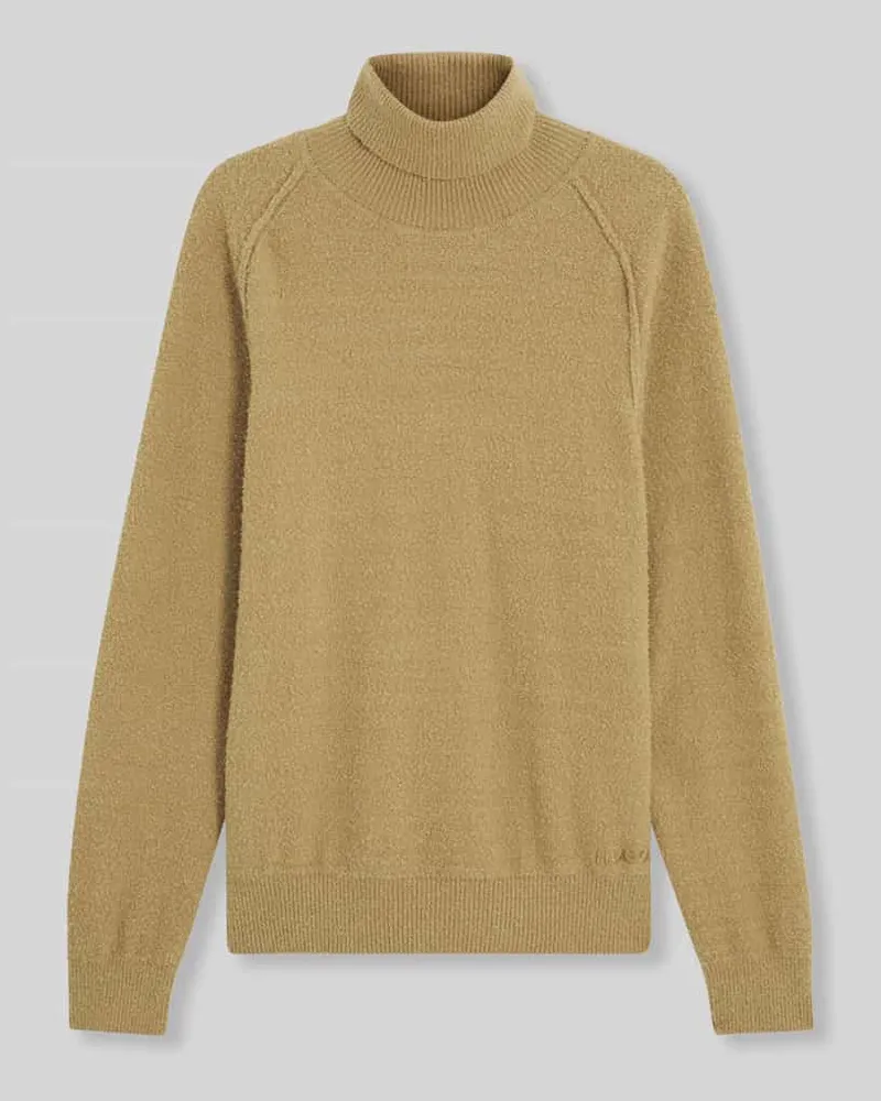HUGO BOSS Rollkragenpullover mit Bouclé-Struktur Beige