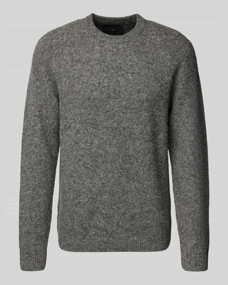 Jack & Jones Strickpullover mit gerippten Abschlüssen Modell 'BLASIMON Mittelgrau