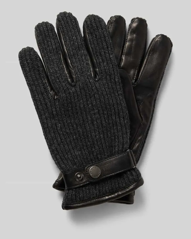 Hestra Handschuhe mit Druckknopfverschluss Modell 'Christopher Black