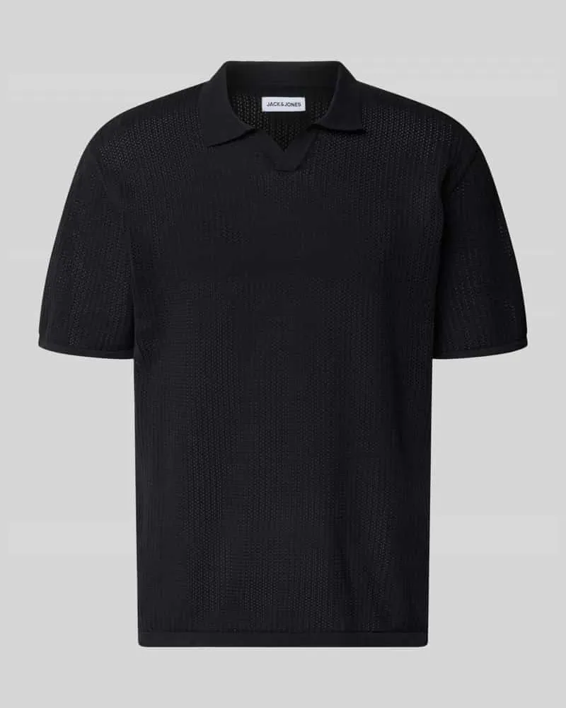Jack & Jones Strickshirt mit Baumwoll-Anteil Modell 'JERRY Black