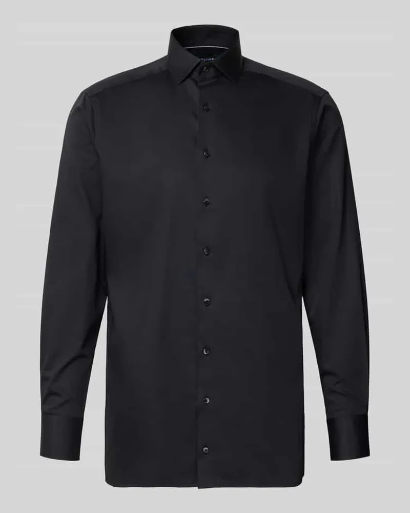Olymp Modern Fit Businesshemd aus reiner Baumwolle Modell 'Global Kent Black