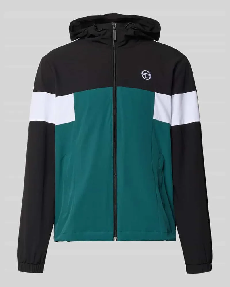 Sergio Tacchini Regular Fit Jacke mit Logo-Stitching Modell 'Caspio Black