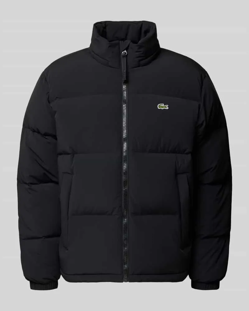 Lacoste Regular Fit Daunenjacke mit Stehkragen und integrierter Kapuze Black