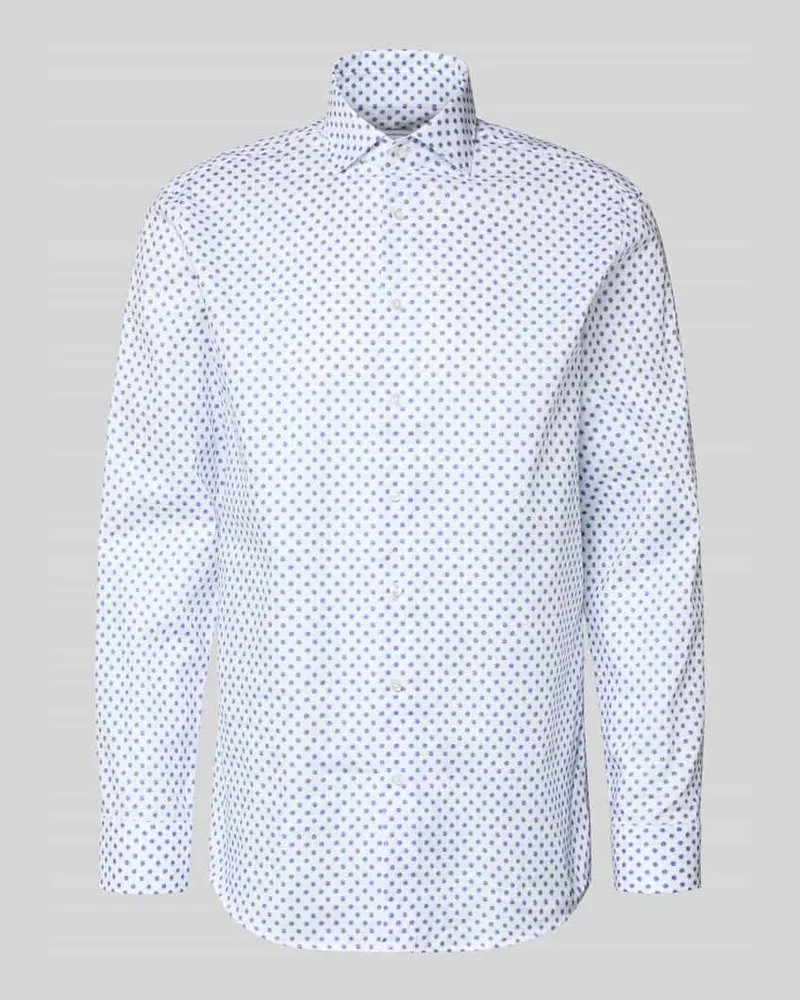 Seidensticker Regular Fit Business Hemd aus Baumwolle mit Kentkragen Weiss