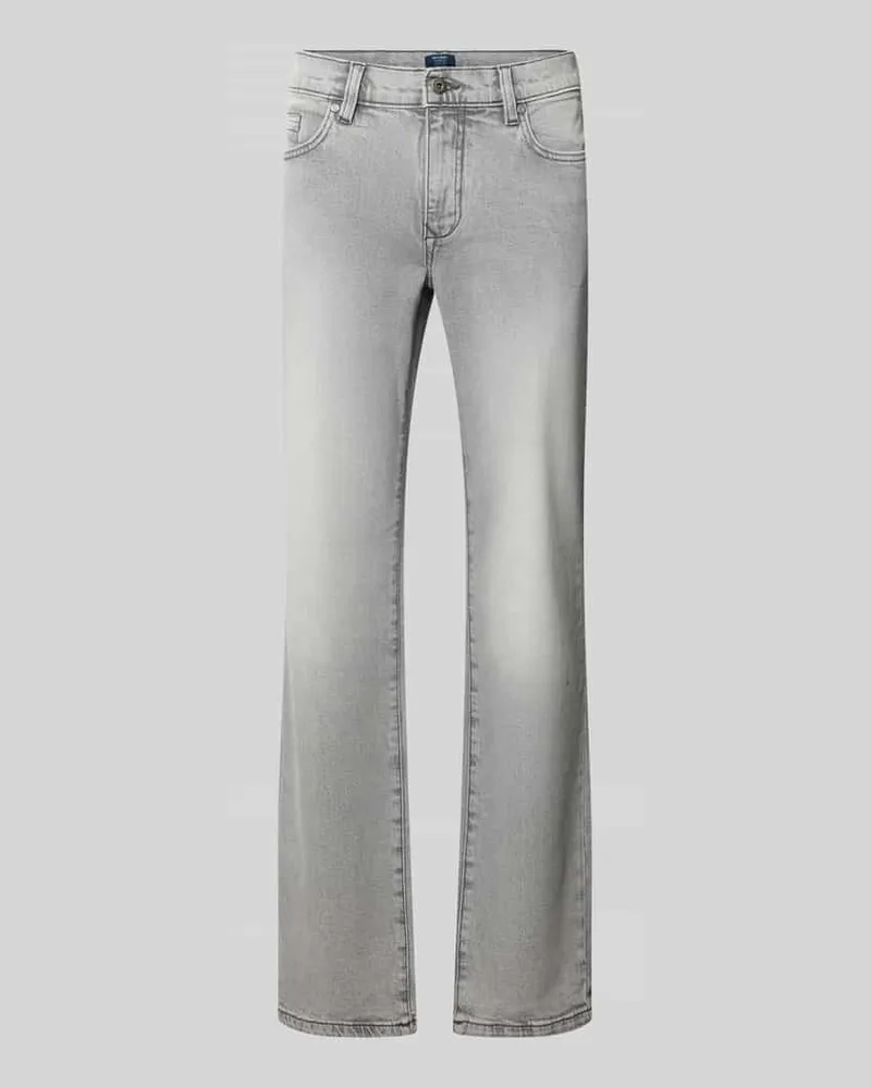McNeal Regular Fit Jeans im Used-Look Modell 'JERRY Hellgrau