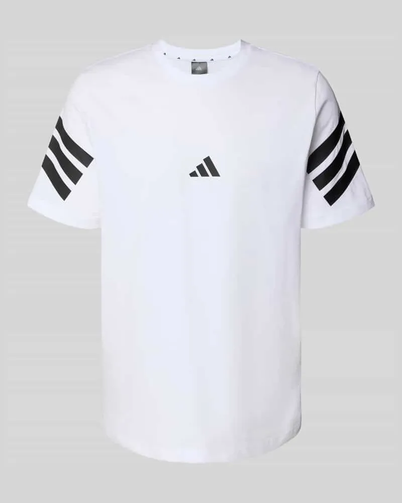 adidas T-Shirt mit Logo und Rundhalsausschnitt Weiss