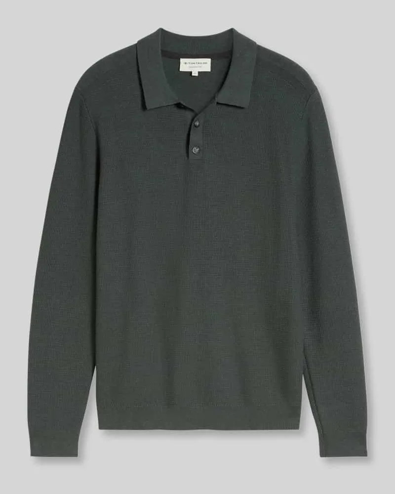 Tom Tailor Regular Fit Pullover mit Strukturstrick aus reiner Baumwolle Oliv