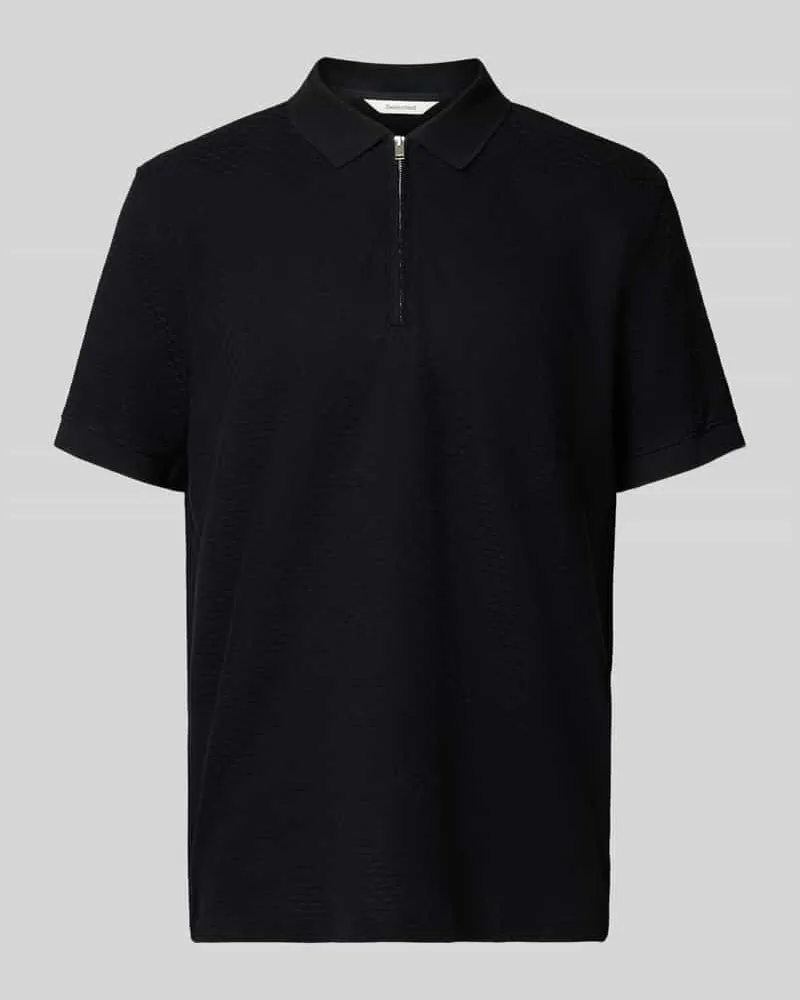 Selected Homme Regular Fit Poloshirt aus reiner Baumwolle Modell 'ISAAC Black
