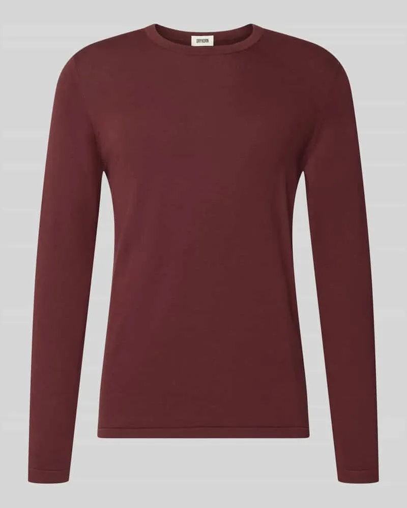 Drykorn Regular Fit Longsleeve aus reiner Baumwolle Modell 'Irmino Bordeaux