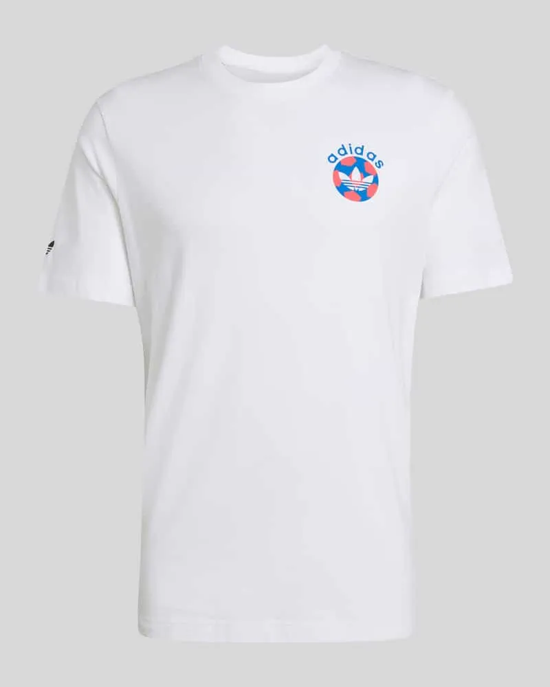 adidas Regular Fit T-Shirt mit Rückenprint aus reiner Baumwolle Weiss