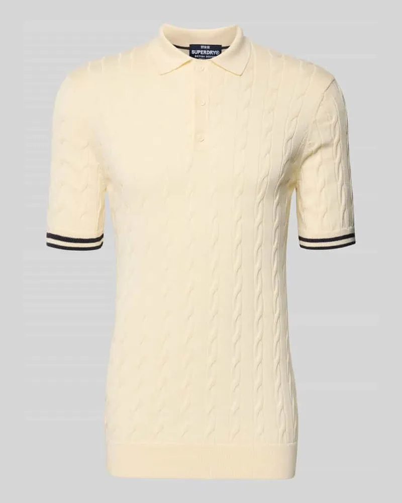 Superdry. Poloshirt mit Label-Stitching Offwhite