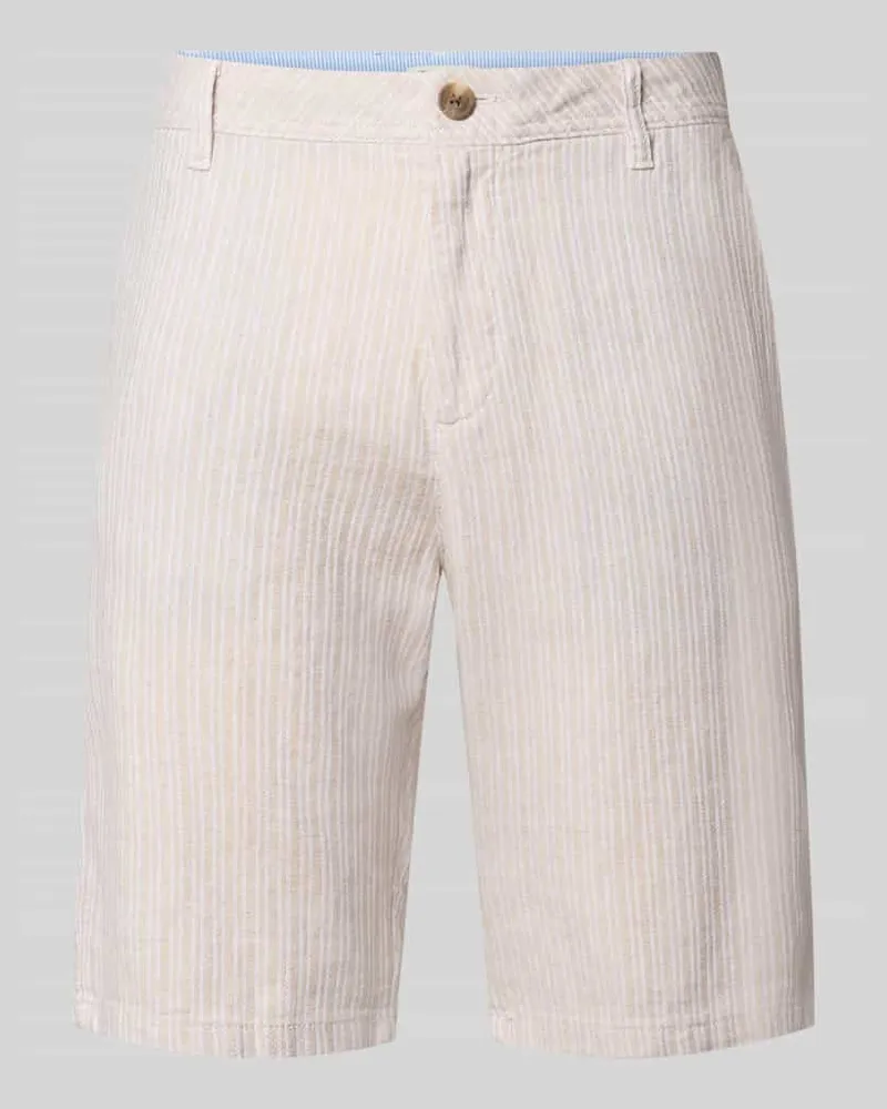 Tom Tailor Regular Fit Leinenshorts aus Leinen-Baumwoll-Mix Beige