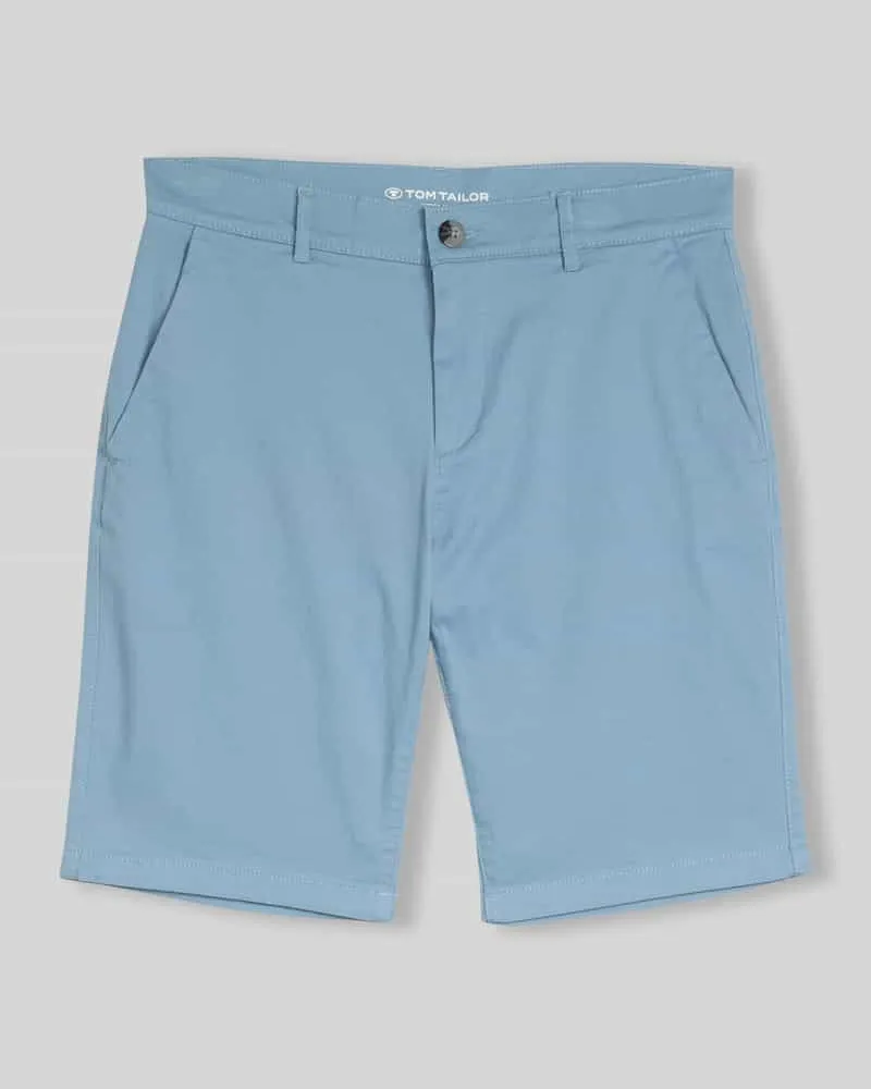 Tom Tailor Regular Fit Bermuda aus reiner Baumwolle Rauchblau