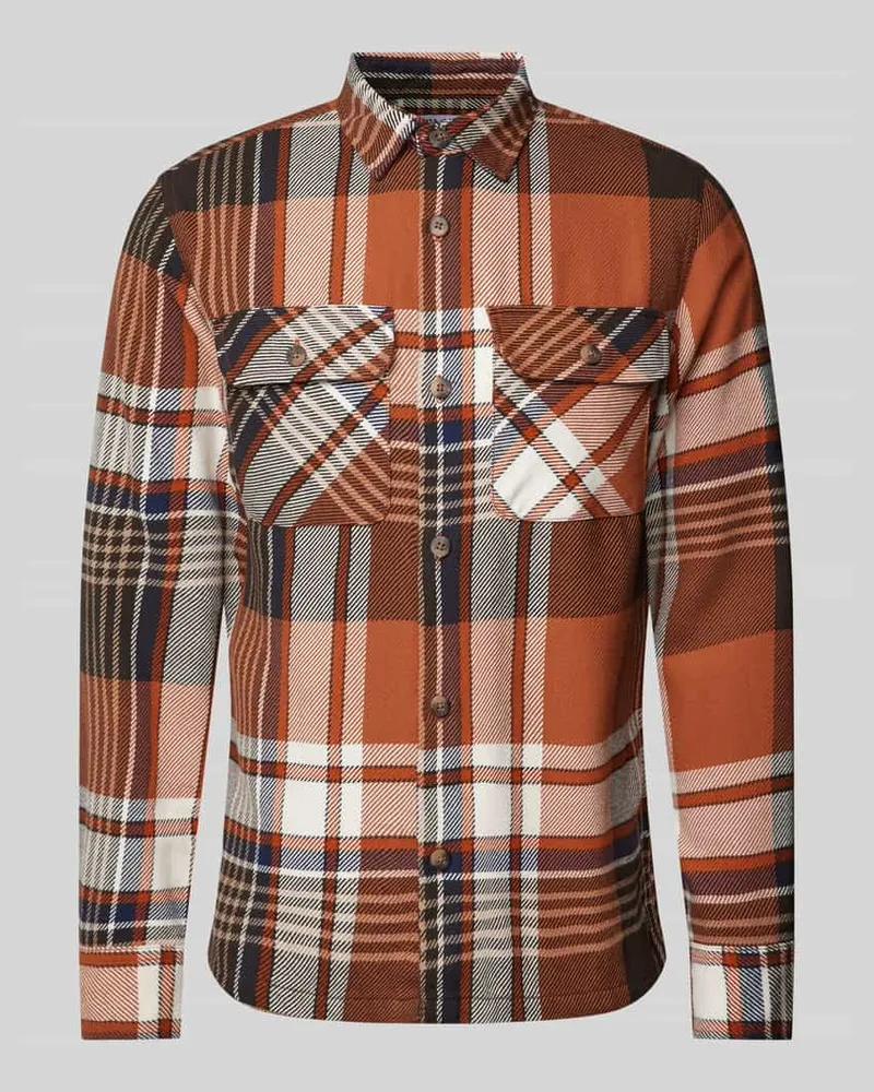 Jack & Jones Slim Fit Freizeithemd mit Brustpattentaschen Modell 'DARREN Rot