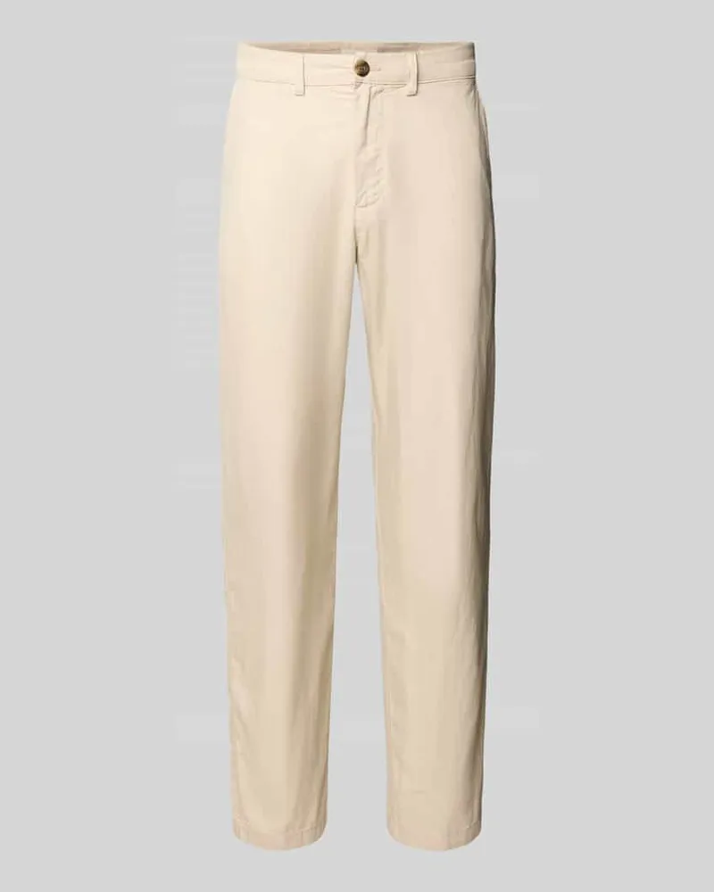 Selected Homme Regular Fit Leinenhose aus Baumwoll-Leinen-Mix Modell 'MILES Ecru