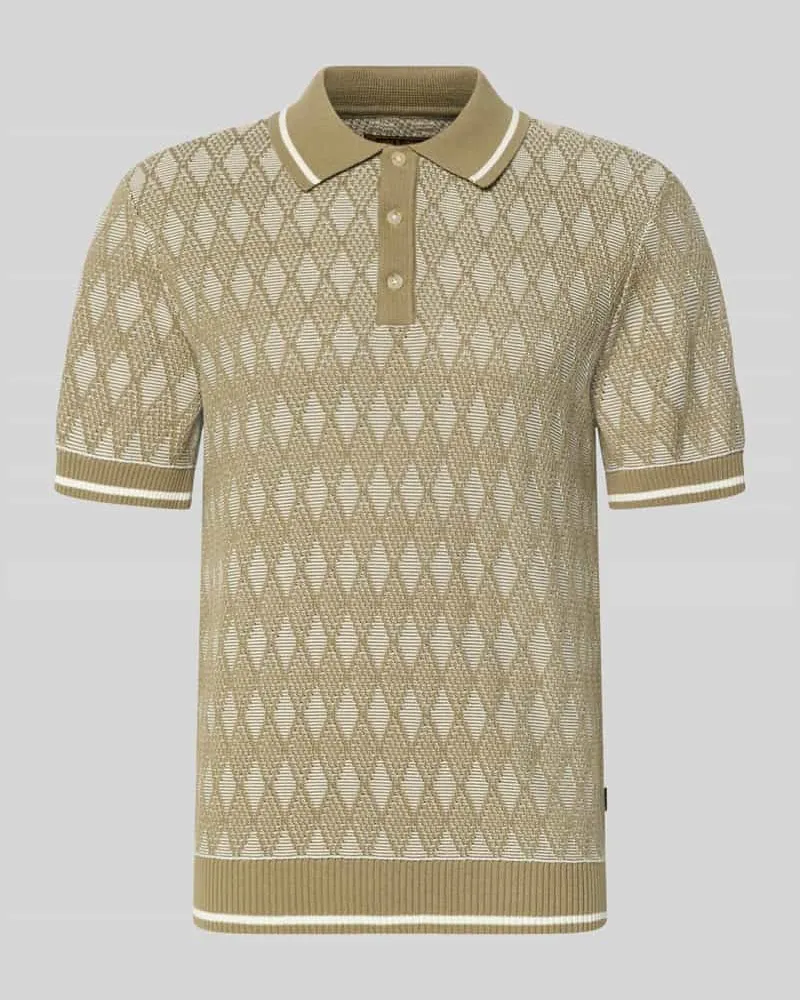 Jack & Jones Regular Fit Poloshirt im Allover-Look Oliv