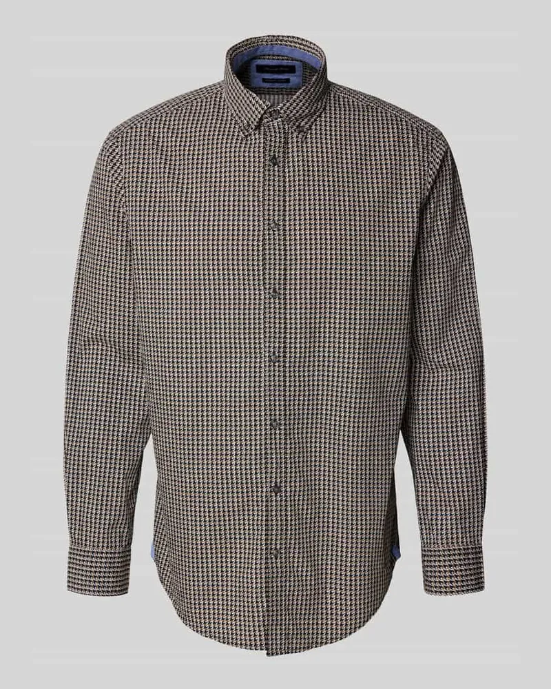 Christian Berg Regular Fit Freizeithemd mit Button-Down-Kragen 