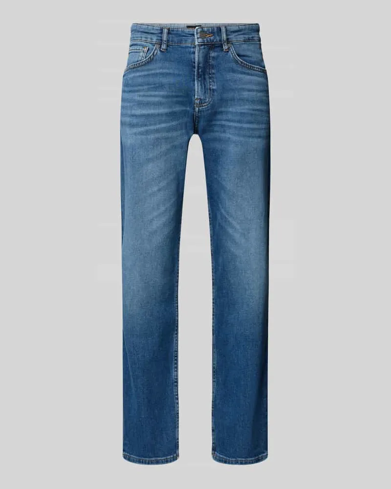 HUGO BOSS Regular Fit Jeans aus Baumwoll-Mix Modell 'RE.MAINE BO DAY Hellblau