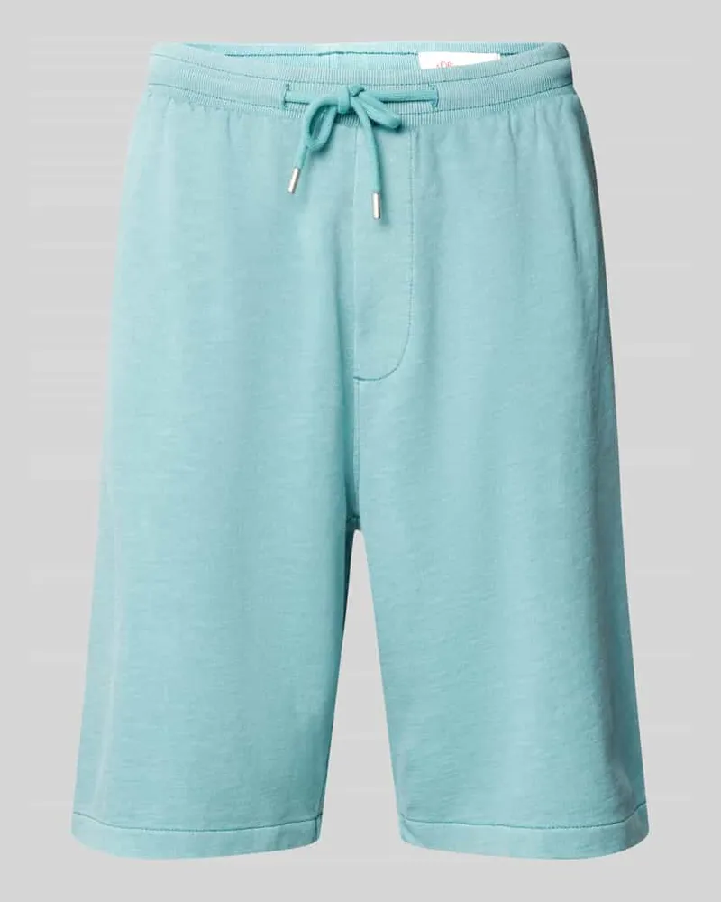 S.Oliver Regular Fit Bermudas in Melange-Optik Petrol