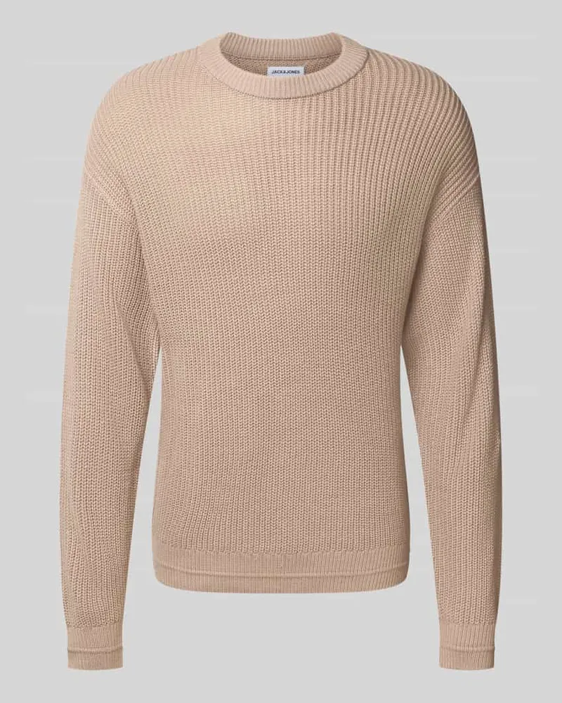 Jack & Jones Strickpullover mit Rundhalsausschnitt Modell 'KAITO Offwhite
