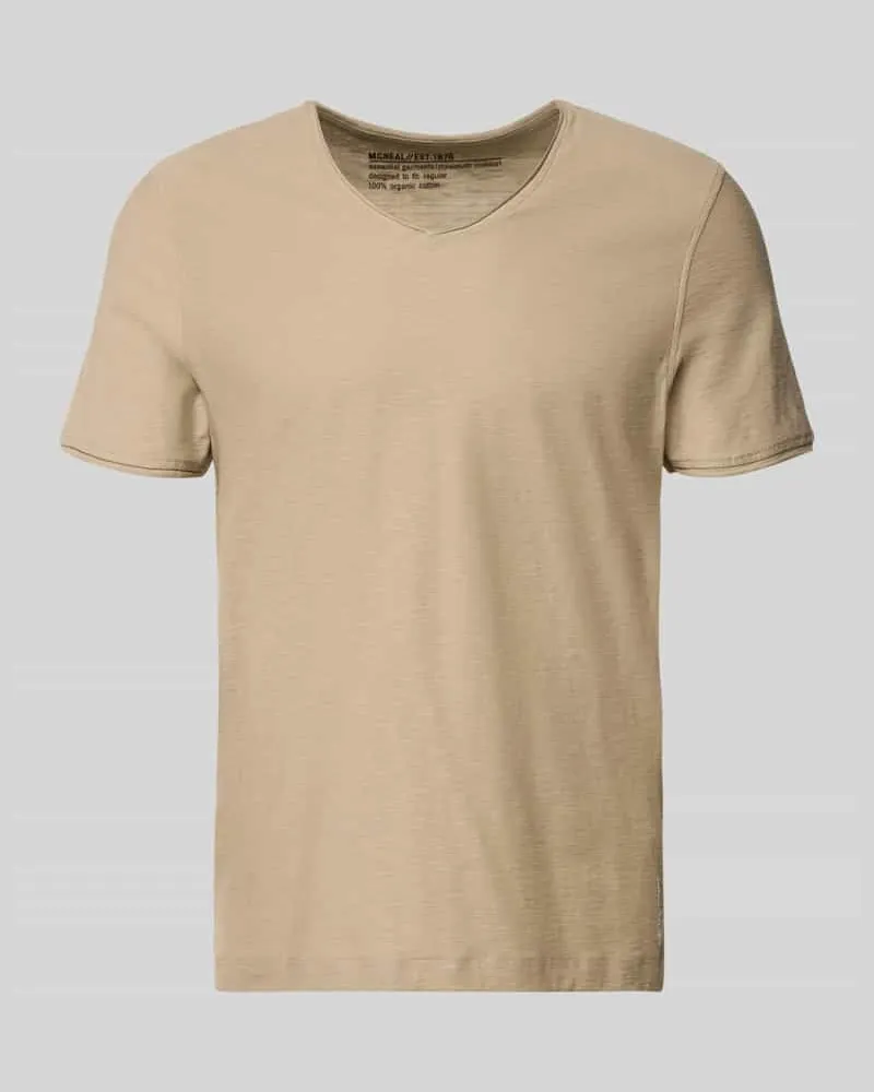 McNeal Regular Fit T-Shirt mit V-Ausschnitt Mud