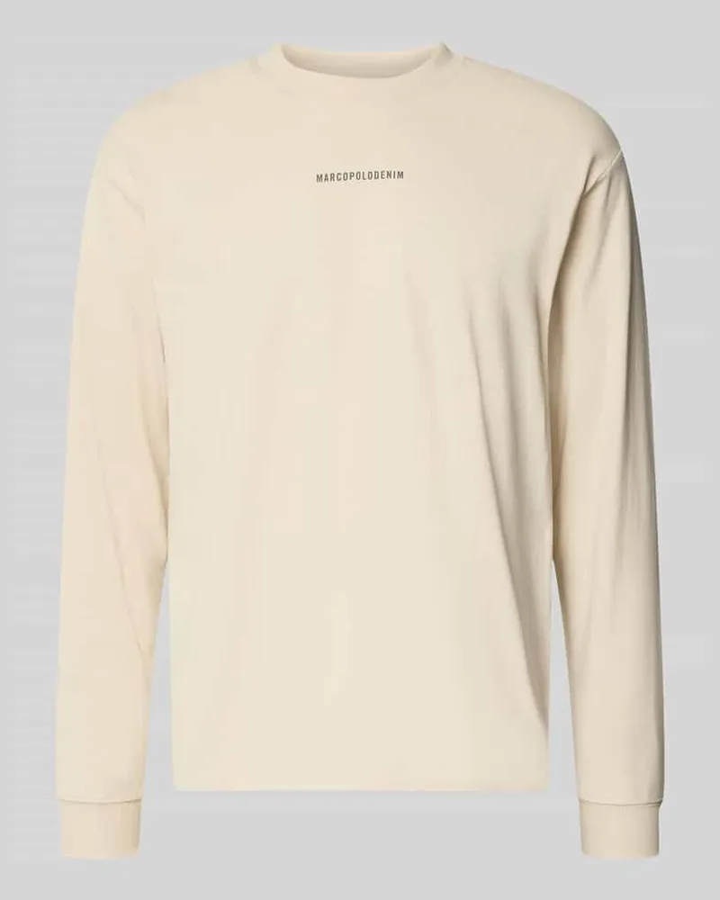 Marc O'Polo Relaxe Fit Langarmshirt aus reiner Baumwolle Sand