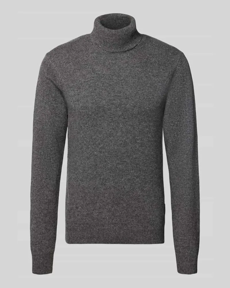 Casual Friday Slim Fit Rollkragenpullover aus Woll-Mix Modell 'Karl Hellgrau