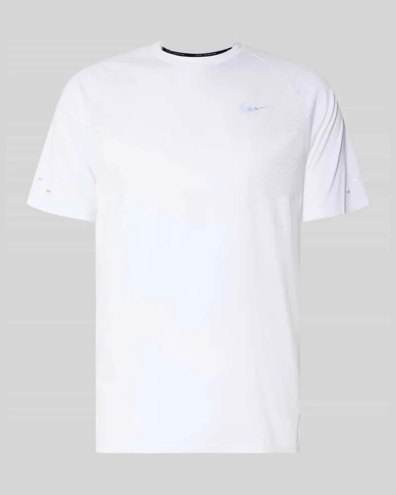 Nike Funktionsshirt mit Logo und Rundhalsausschnitt Modell 'Stride Weiss