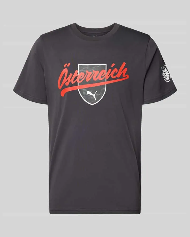 Puma T-Shirt mit Print und Rundhalsausschnitt Dunkelgrau