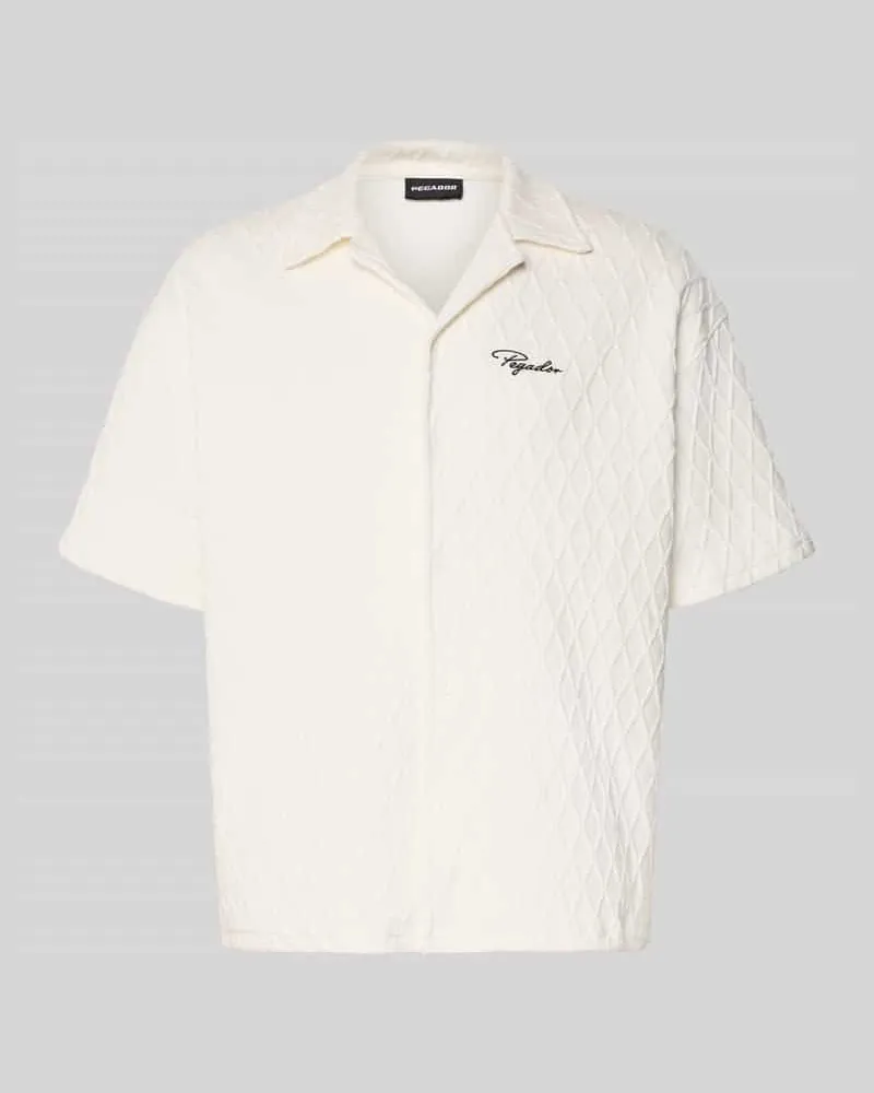 PEGADOR Regular Fit Freizeithemd mit Label-Stitching Modell 'Jovren Offwhite