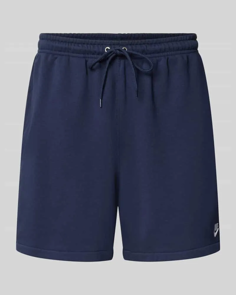 Nike Regular Fit Sweatshorts aus Baumwoll-Mix Dunkelblau