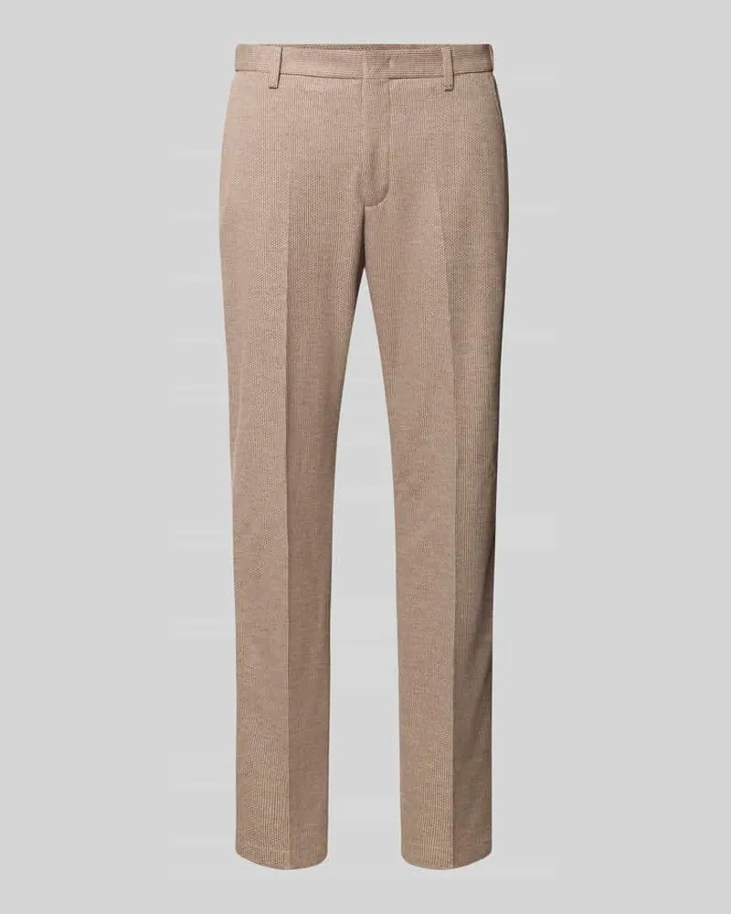 Pierre Cardin Fein strukturierte Hose mit Gesäßtaschen Modell 'Rick Hellbraun