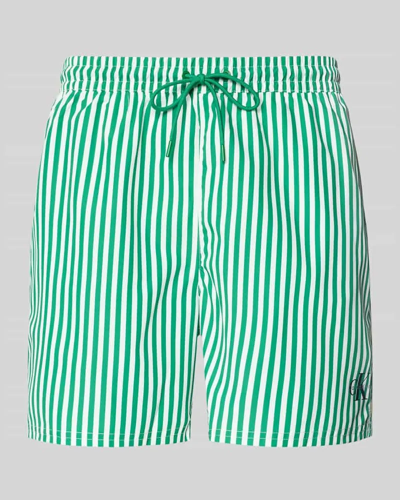 Calvin Klein Regular Fit Shorts mit Logo-Print Gruen