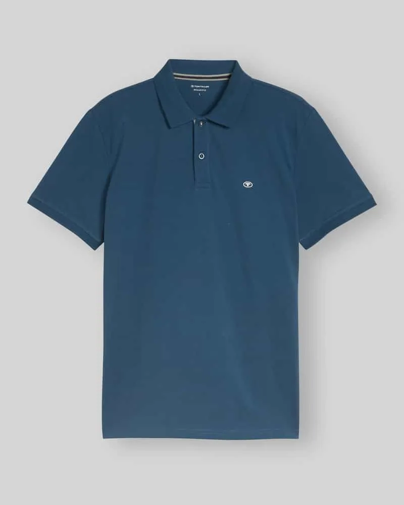 Tom Tailor Regular Fit Poloshirt aus reiner Baumwolle Dunkelblau
