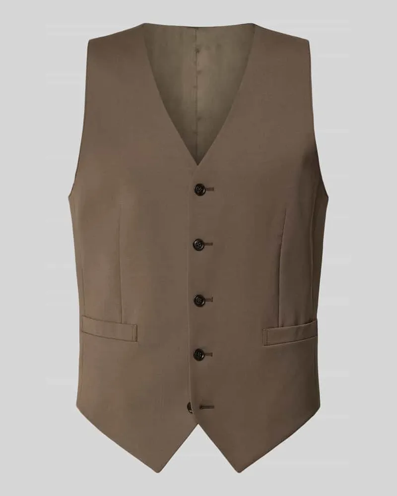 Tiger of Sweden Weste mit Knopfleiste Modell 'Wayde Schlamm