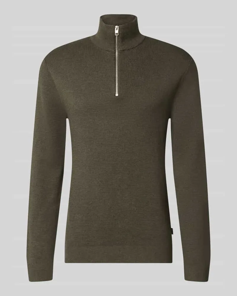 Jack & Jones Slim Fit Pullover aus reiner Baumwolle Modell 'MILANO Khaki