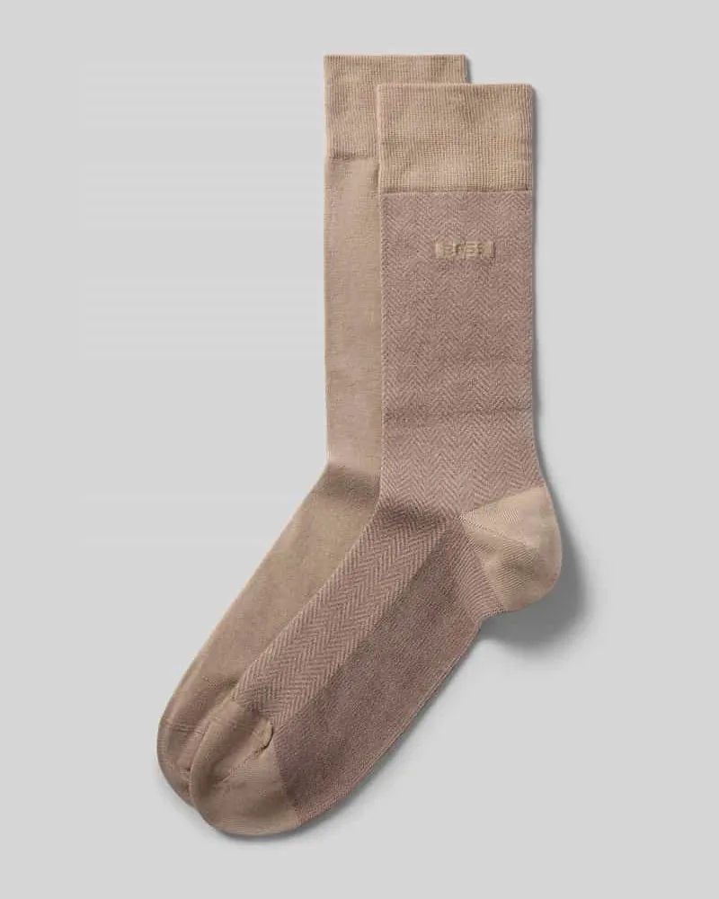HUGO BOSS Strümpfe aus Baumwoll-Mix im 2er-Pack Sand
