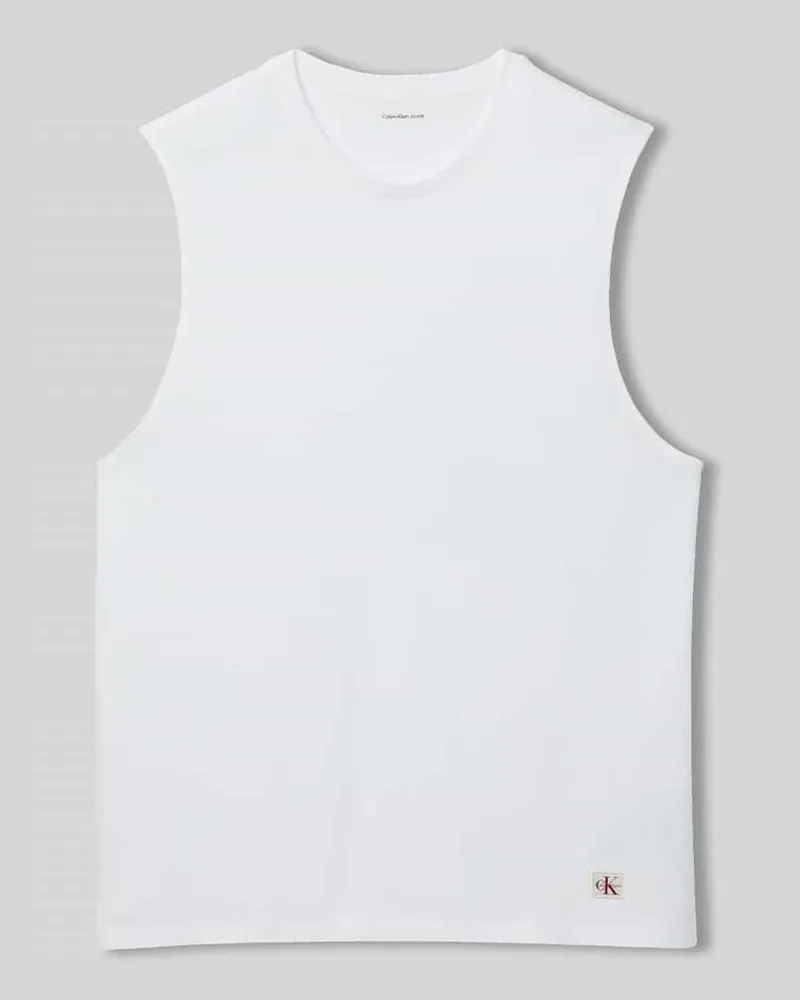 Calvin Klein Relaxed Fit Tanktop aus reiner Baumwolle Weiss